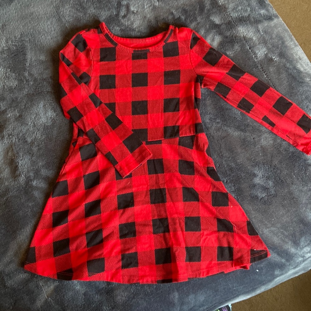 4T Red and Black plaid dress.
